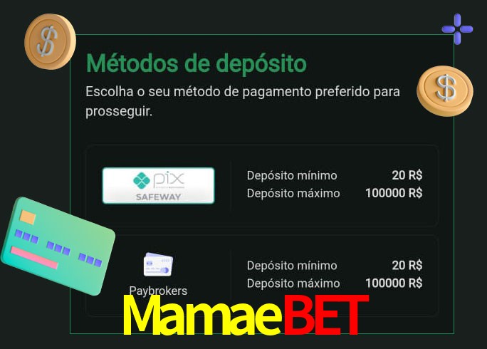 O cassino Mamaebet oferece uma grande variedade de métodos de pagamento